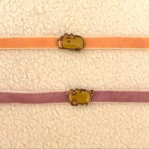 Set of Velvet Pusheen the Cat Choker Necklaces